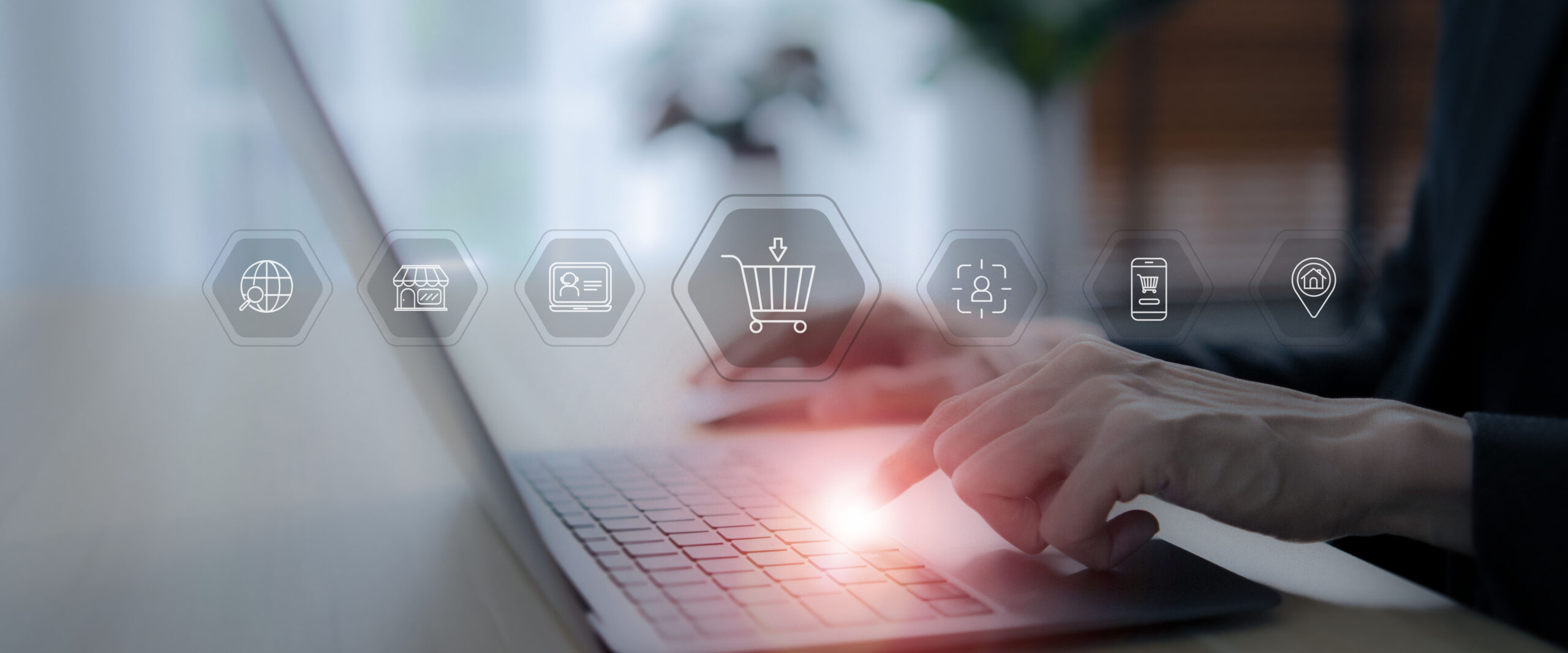 Omnichannel marketing coccept. Seamless integration of various channels, social media, email, physical stores to create a unified customer experience. Reach customers through multiple touchpionts. Koncepcja wielokanałowego handlu elektronicznego - ikonografika