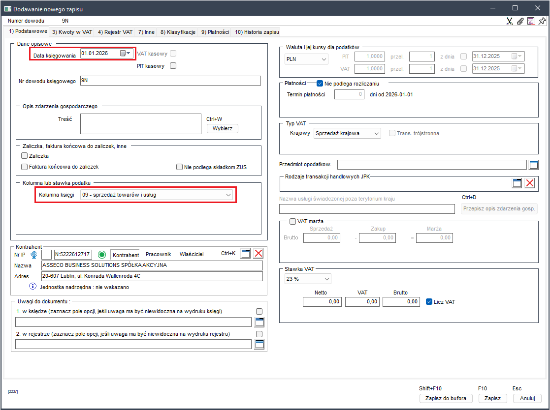 Automatyczne dostosowanie numeracji kolumn w Wapro Kaper w 2026 r.