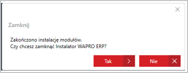 Instalator Wapro ERP – zakończenie instalacji