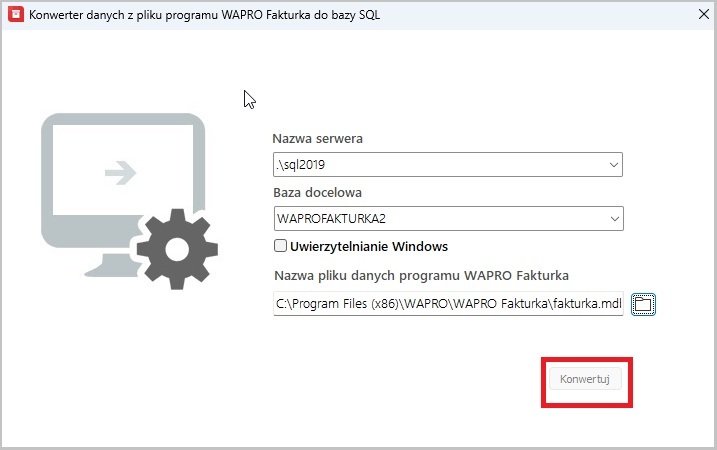 8 Konwerter danych z pliku programu Wapro Fakturka do bazy SQL