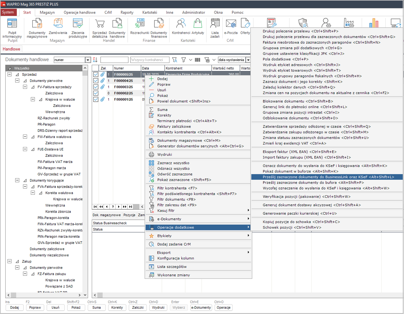 Wysyłka danych dokumentów do KSeF z Wapro Mag