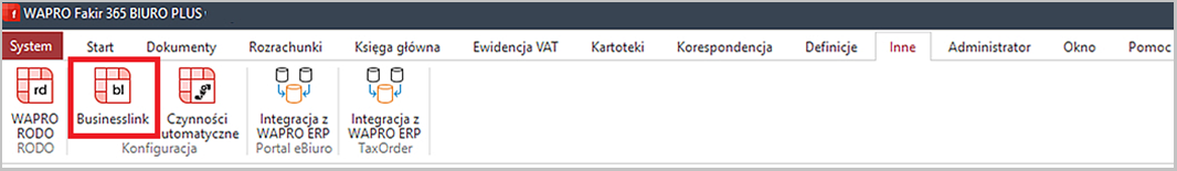 Businesslink w programie Wapro Fakir i Wapro Kaper