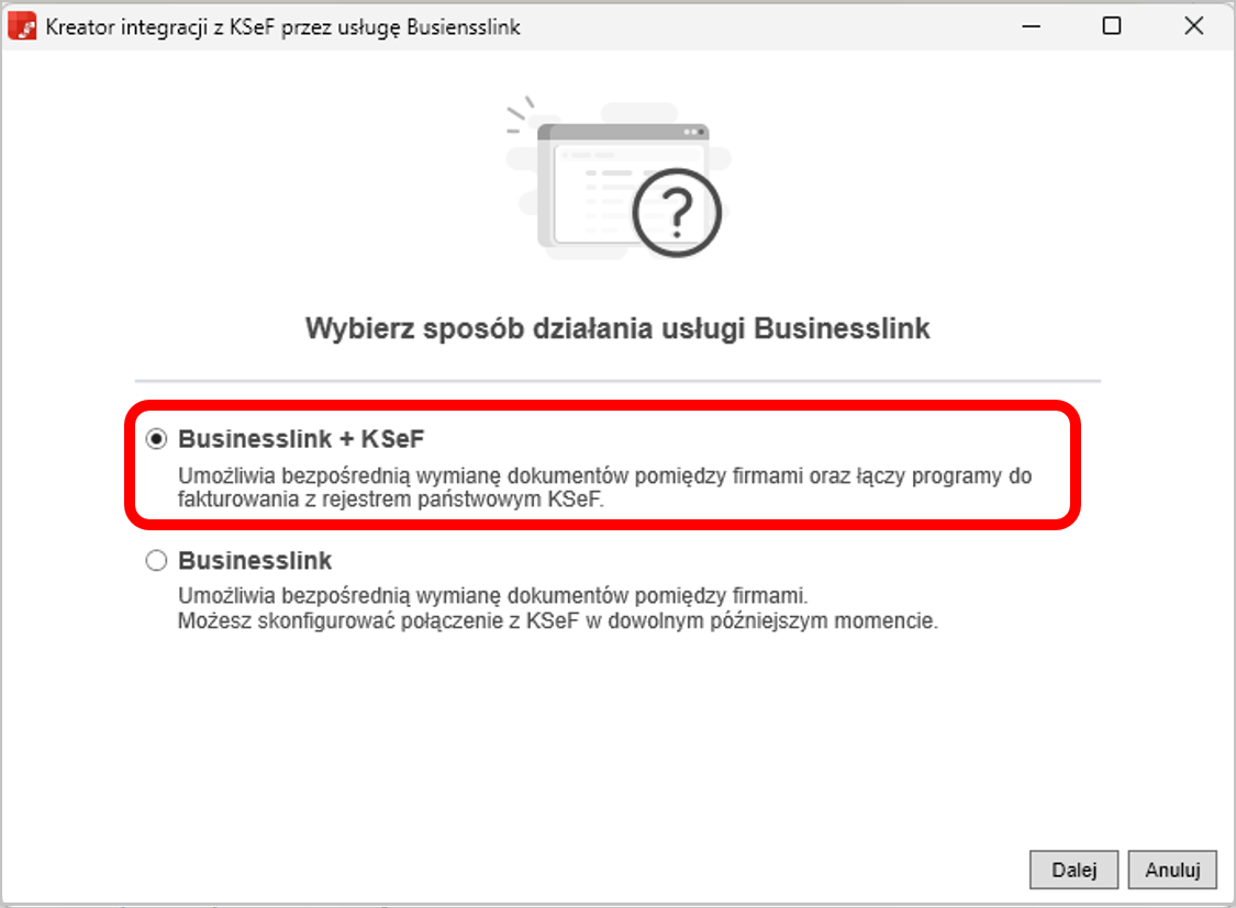 Integracja usługi Businesslink z KSeF