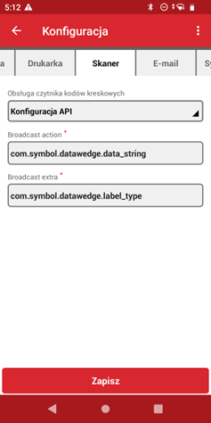 Przykładowa konfiguracja po stronie aplikacji Wapro Mobile