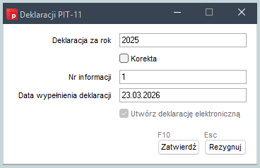 Formatka tworzenia deklaracji w Wapro Gang