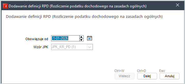 Dodawanie definicji RPD w Wapro Fakir