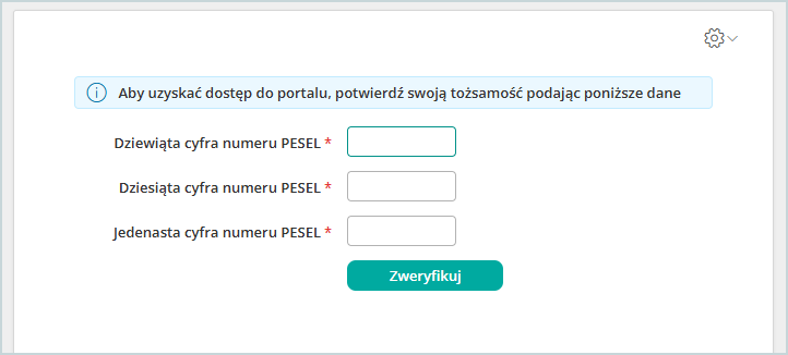 Identyfikacja za pomocą dodatkowej informacji na Portalu HR