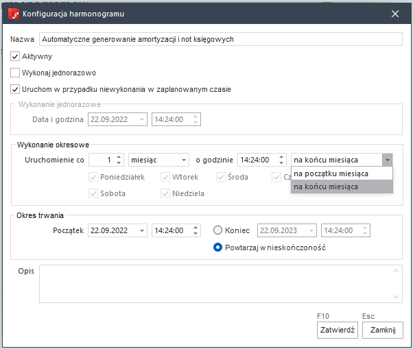 obrazek2 Konfiguracja harmonogramu w module Czynności automatyczne