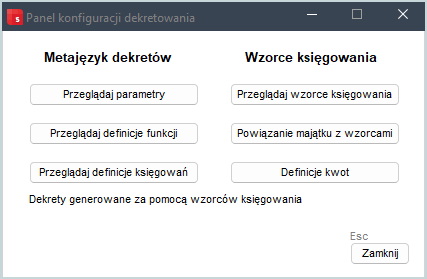 Konfiguracja dekretów w Wapro Best - generowanie procedur księgowych, zarządzanie wzorcami księgowania i ustawienia ewidencji środków trwałych po aktualizacji programu